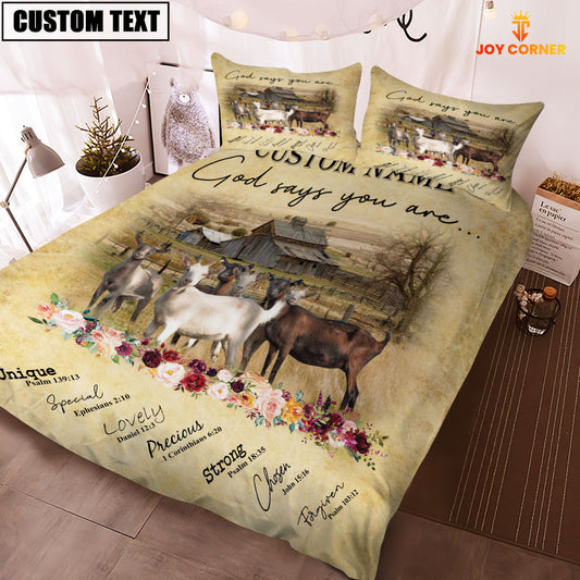 Joycorners Goat God Says You Are Custom Name Bedding Set