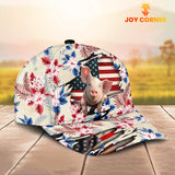 Joycorners Pig American Flag Flowers Pattern Cap