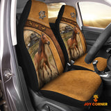 Joycorners Horse Pattern Customized Name 3D Car Seat Cover Set (2PCS)