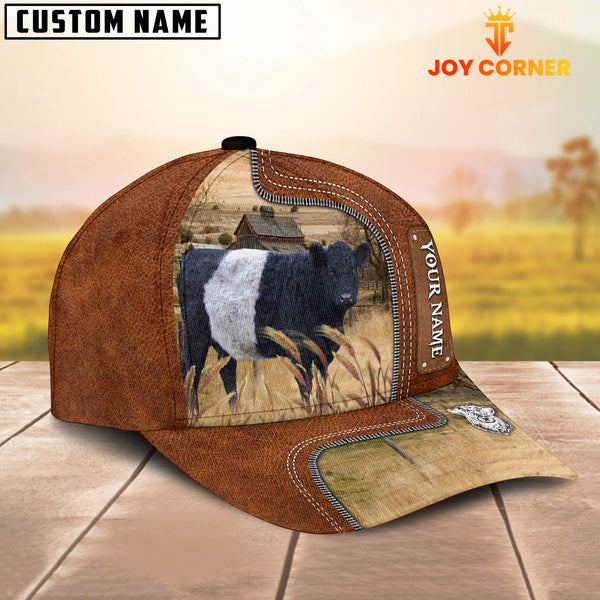 Joycorners Custom Name Belted Galloway Cattle Cap On The Meadow