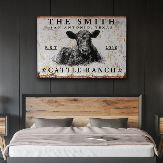 Joycorners Personalized Black Angus Cattle Ranch Canvas
