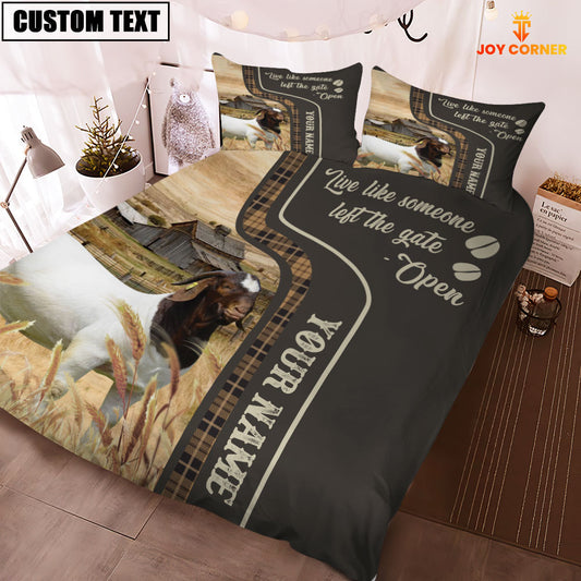 JoyCorners Boer Goat Like Someone Left The Gate Open Customized Name 3D Bedding Set