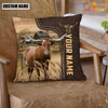 Joycorners Texas Longhorn Custom Name Leather Pattern Pillow Case