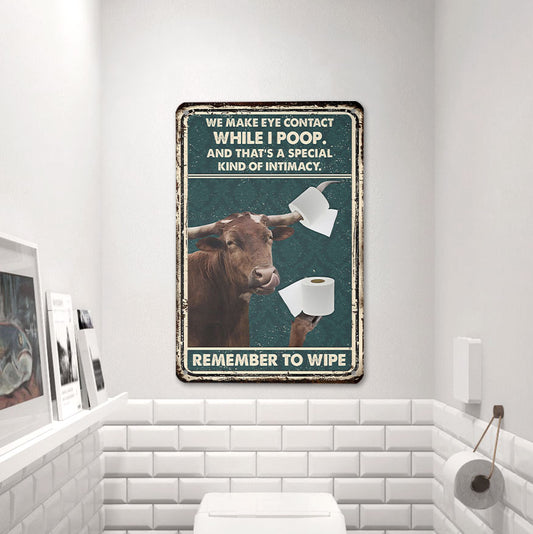 Joycorners TX Longhorn Remember To Wipe All Printed 3D Metal Sign