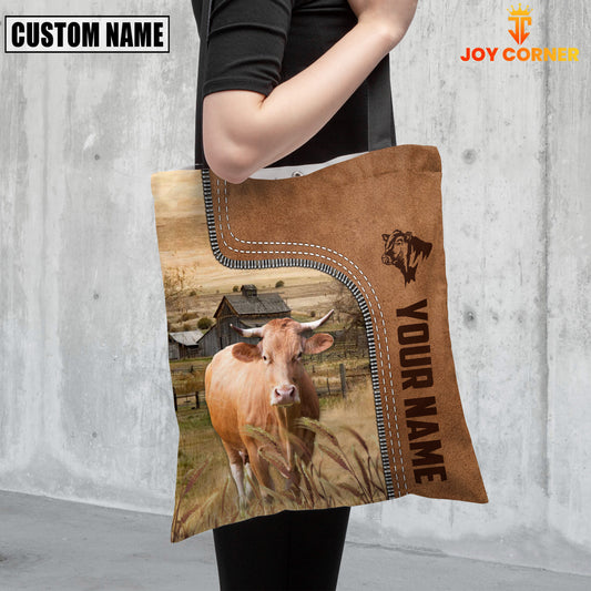 Joycorners Gelbvieh Custom Name 3D Tote Bag