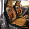 Joycorners Red Angus Pattern Customized Name 3D Car Seat Cover Set (2PCS)