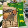 Joycorners Jersey Green Farming Blanket Custom Name