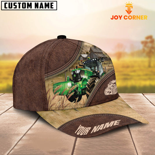 Joycorners Tractor On The Farm Customized Name 3D Brown Cap