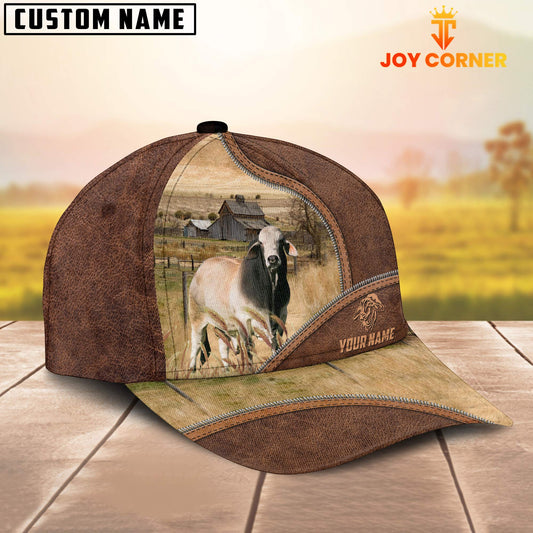 Joycorners Brahman Zipper Leather Pattern Customized Name Cap