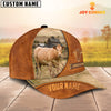 Joycorners Custom Name Limousin Leather Pattern Cap