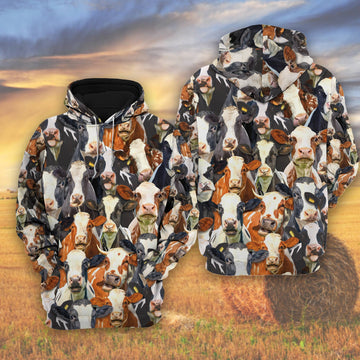 Joycorners Herd Of Holstein Cattle All Over Printed 3D Shirts