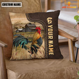 Joycorners Chicken Custom Name Leather Pattern Pillow Case