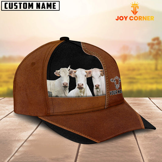 Joycorners Charolais Black Brown Farm Customized Name Cap