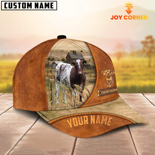 Joycorners Custom Name Shorthorn Leather Pattern Cap TT11