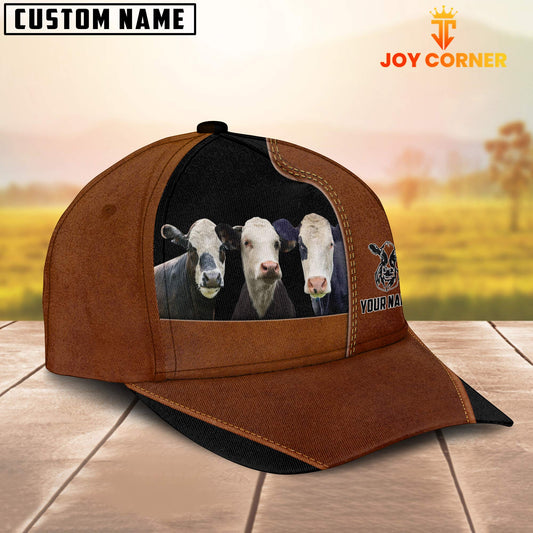 Joycorners Black Baldy Black Brown Farm Customized Name Cap