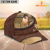 Joycorners Gelbivieh On The Farm Customized Name Leather Pattern Cap