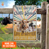 Joycorners Personalized TX Longhorn Life is better with cattle around All Printed 3D Metal Sign