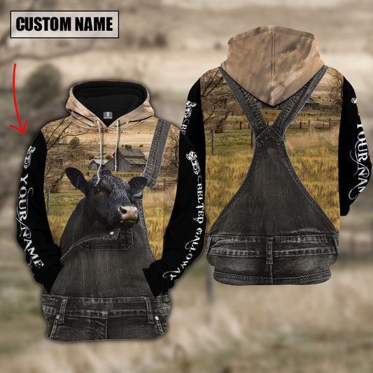 Joycorners Belted Galloway Custom Name Overalls Hoodie