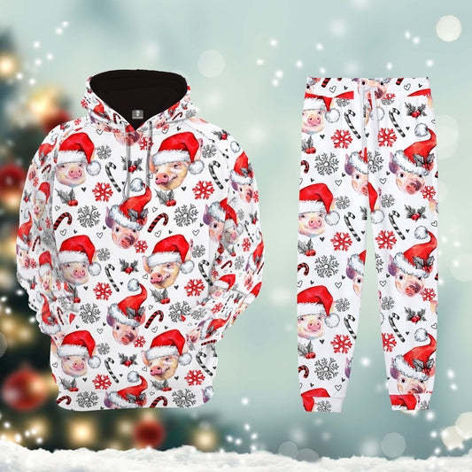 Joycorner Pig Happy Christmas Hoodie & Sweatpants Set