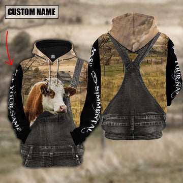 Joycorners Simmental Custom Name Overalls Hoodie