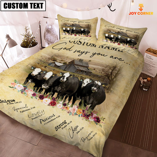 Joycorners Black Baldy God Says You Are Custom Name Bedding Set