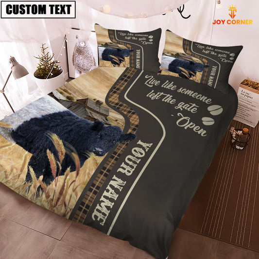 JoyCorners Belted Galloway Like Someone Left The Gate Open Customized Name 3D Bedding Set