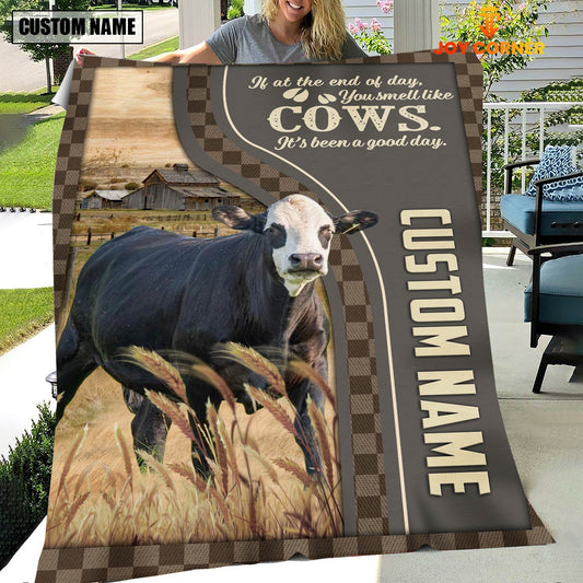 Joycorners Personalized Name Black Baldy A Good Day Blanket