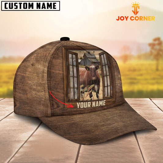 Joycorners Custom Name Shorthorn Window Brown Cap
