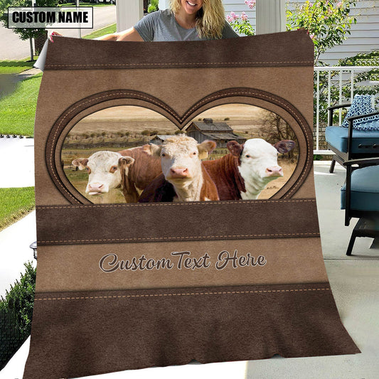Joycorners Hereford In Heart Personalized Name Blanket