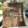 Joycorners Personalized Name Coyotes Leather Pattern Blanket