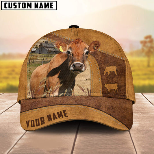 Joycorners Jersey Cow No Horns Custom Name Cap