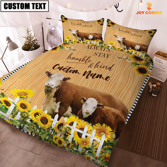 Joycorners Hereford Stay Humble And Kind Custom Name Bedding Set