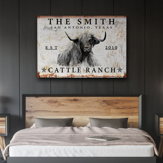 Joycorners Personalized Highland Cattle Ranch Canvas