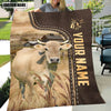 Joycorners Personalized Name Braunvieh Leather Pattern Blanket