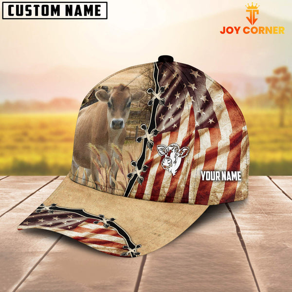 Joycorners Jersey American Flag Custom Name Retro Cap
