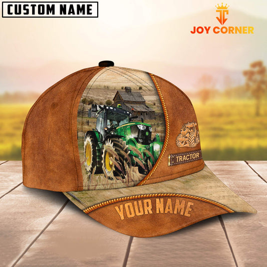 Joycorners Custom Name Tractor Leather Pattern Cap TT13