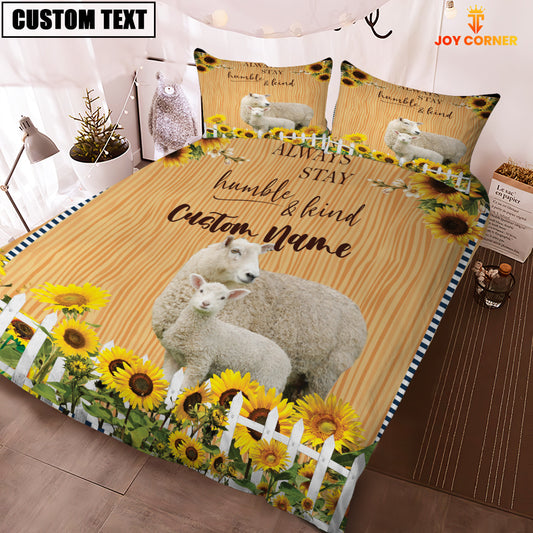 Joycorners Sheep Stay Humble And Kind Custom Name Bedding Set