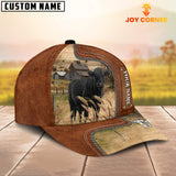 Joycorners Custom Name Black Angus Cattle Cap On The Meadow