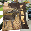 Joycorners Personalized Name Donkey Leather Pattern Blanket