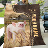 Joycorners Personalized Name Pig Leather Pattern Blanket