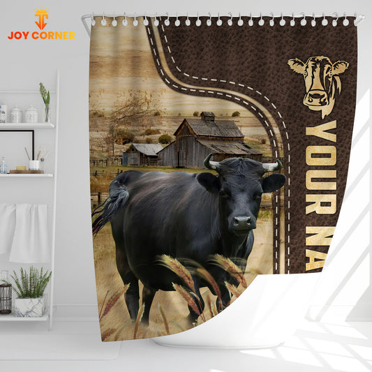 Joycorners Dexter Leather Pattern Custom Name Shower Curtain