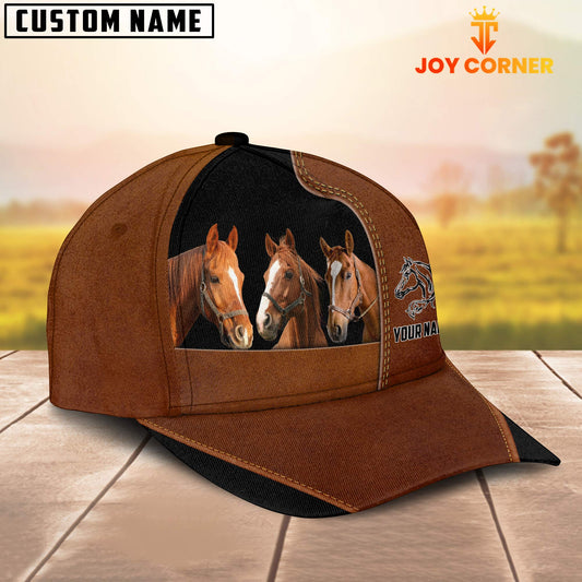 Joycorners Horse Black Brown Farm Customized Name Cap