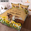 Joycorners Shorthorn Stay Humble And Kind Custom Name Bedding Set