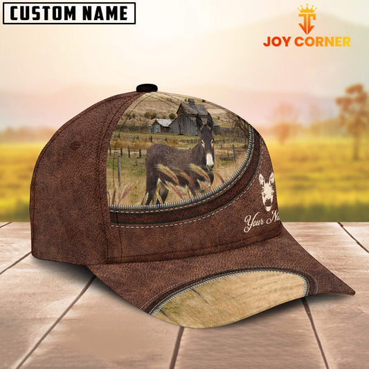 Joycorners Mule On The Farm Customized Name Leather Pattern Cap