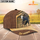 Joycorners Black Baldy Cattle Customized Name Brown Farm Cap