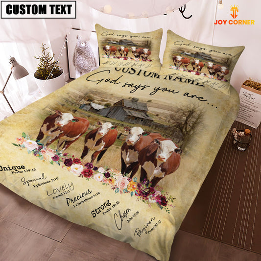 Joycorners Hereford God Says You Are Custom Name Bedding Set