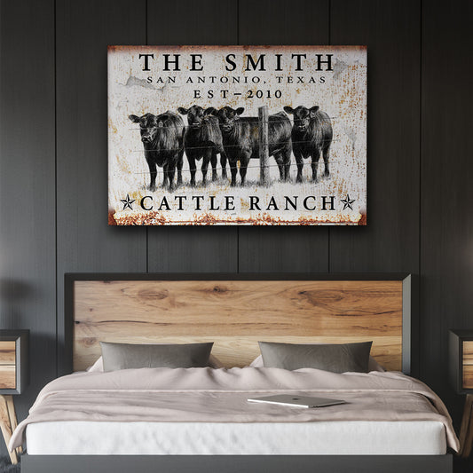 Joycorners Personalized Black Angus Cattle 2 Ranch Canvas