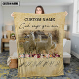 God Says You Are - Joycorners Personalized Name LLama Blanket