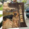 Joycorners Personalized Name German Shepherd Leather Pattern Blanket