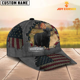 Joycorners Black Angus Customized Name US Flag Net Cap